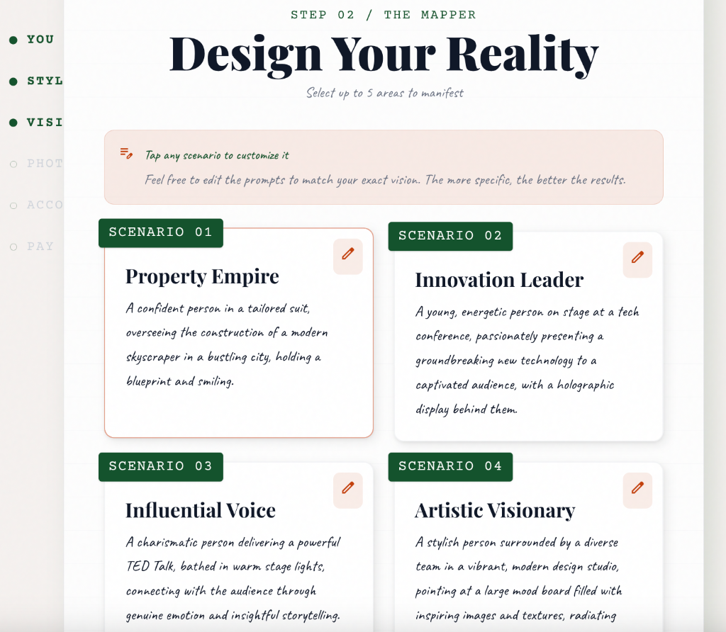 4. Customize Visions